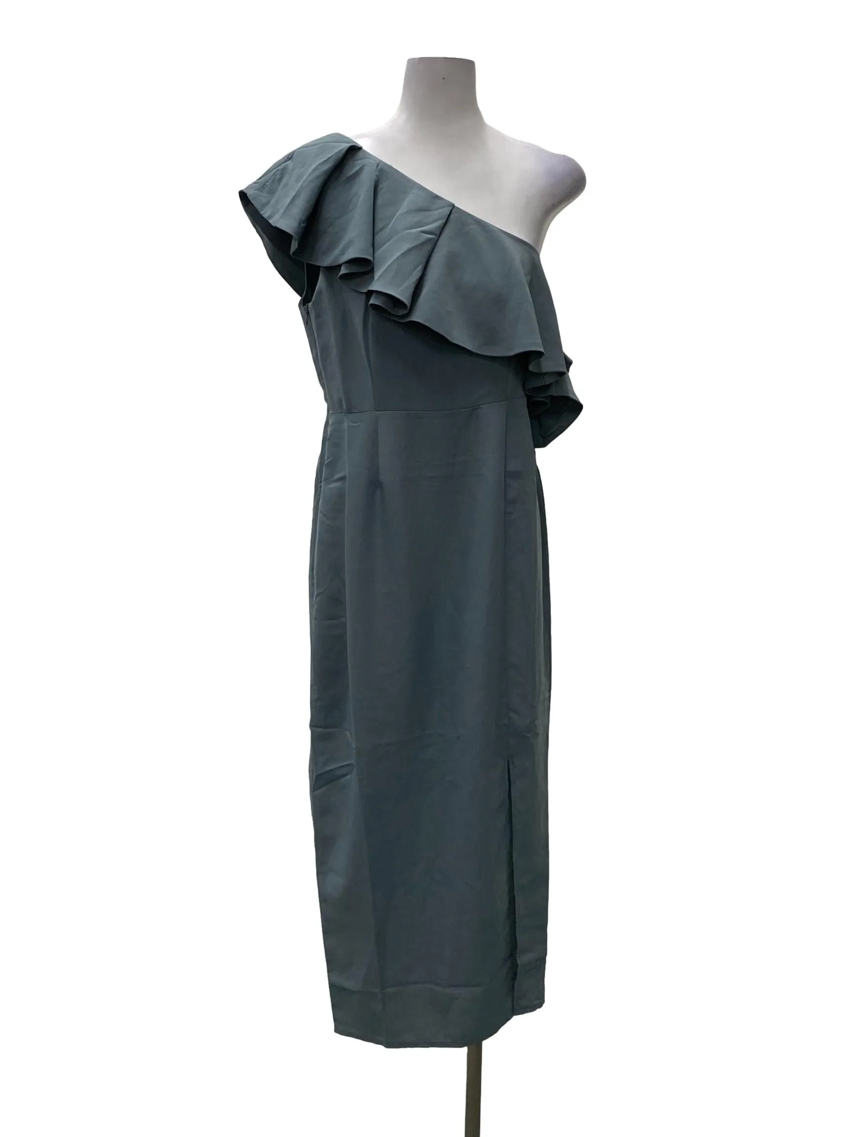 Dust Blue One Shoulder Dress