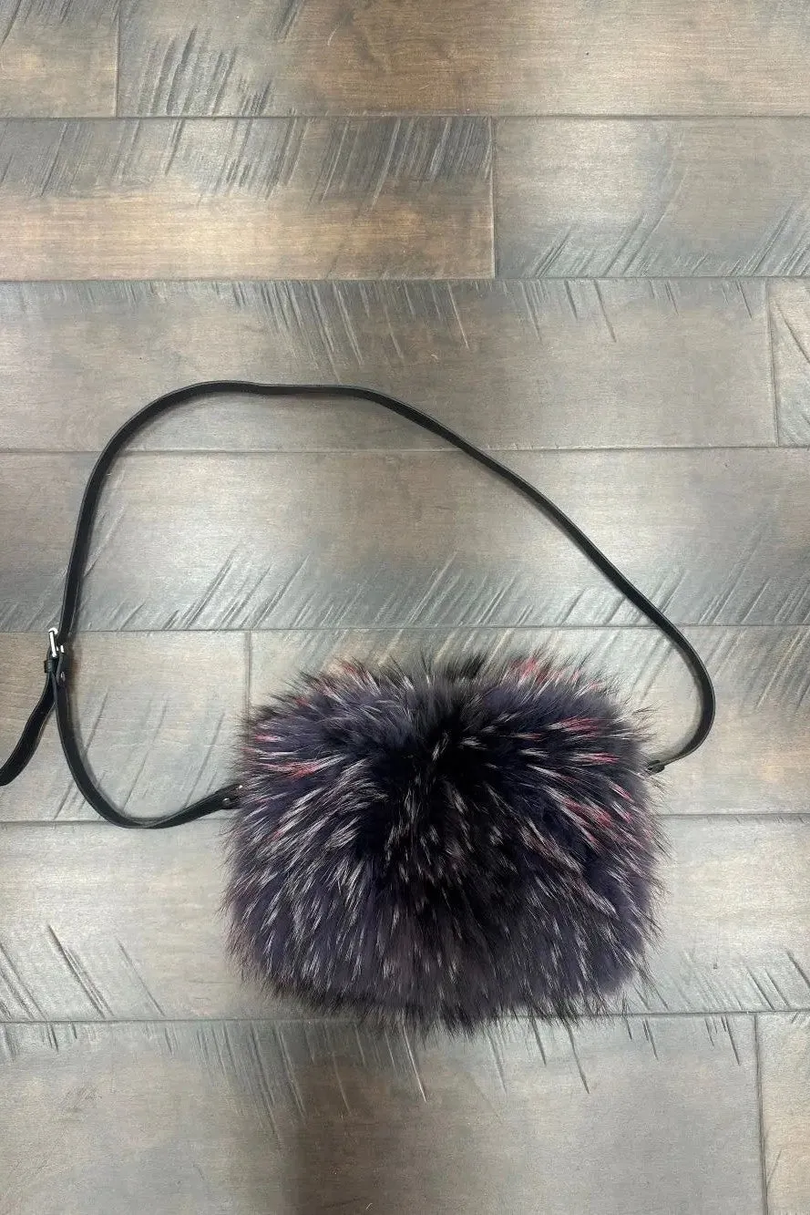 Dyed Silver Fox Shoulder Bag