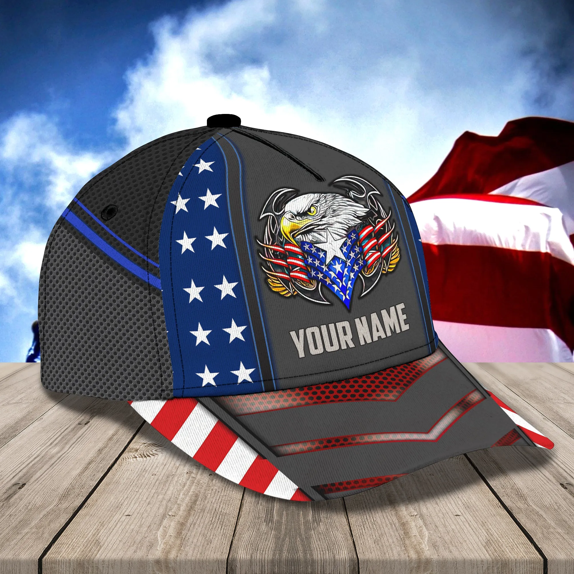 Eagle american - Personalized Name Cap - h2k-h7
