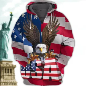 Eagle - American Pride - 3D Zipper Hoodie 09 - CV98