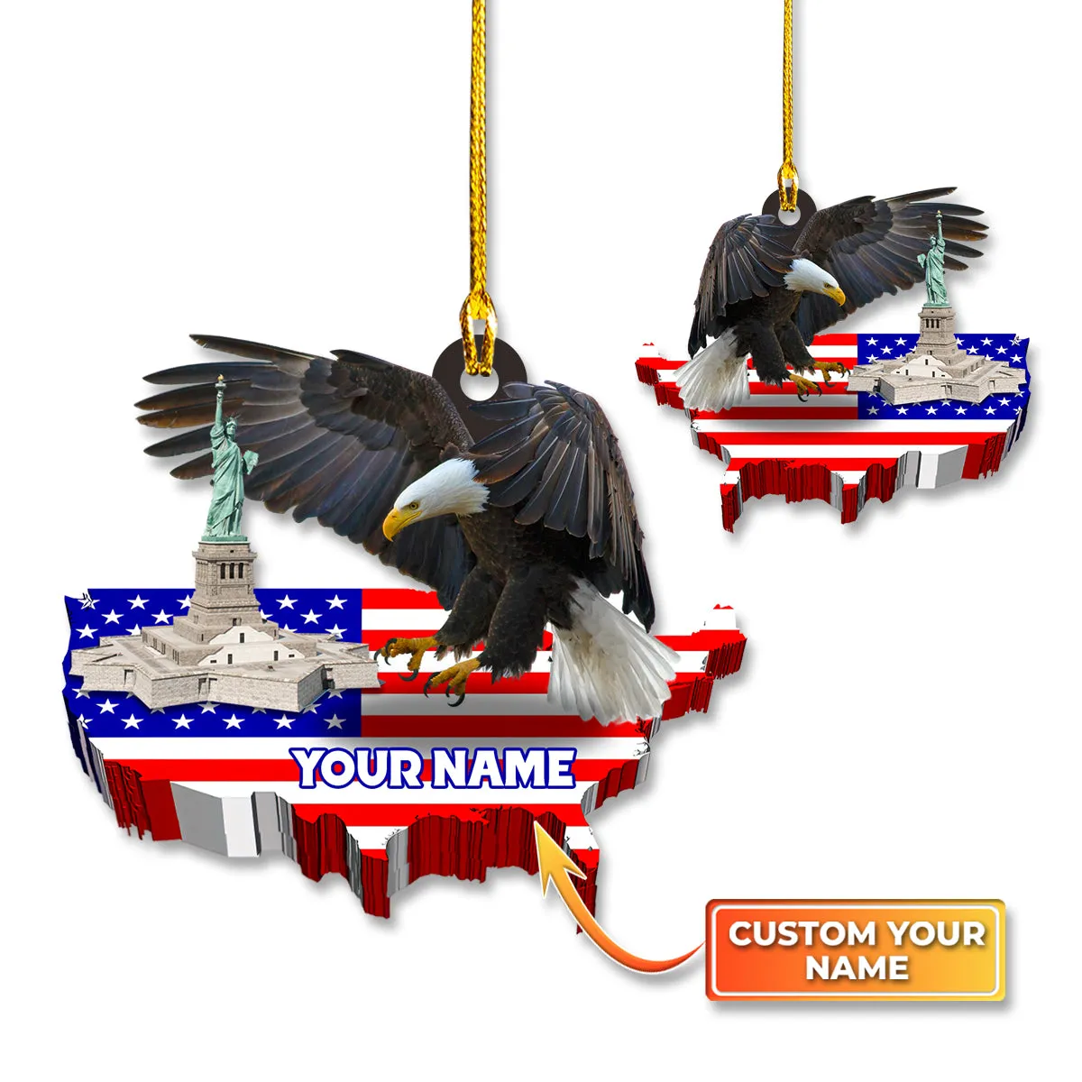 Eagle, American Pride, Custom Shaped Ornament  01, RINC98