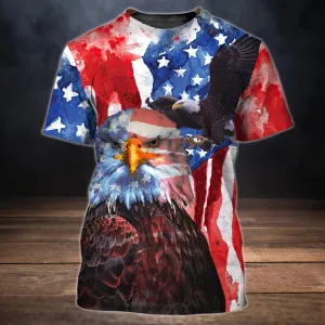 Eagle, USA Flag, American Pride, 3D Tshirt 01 - RINC98