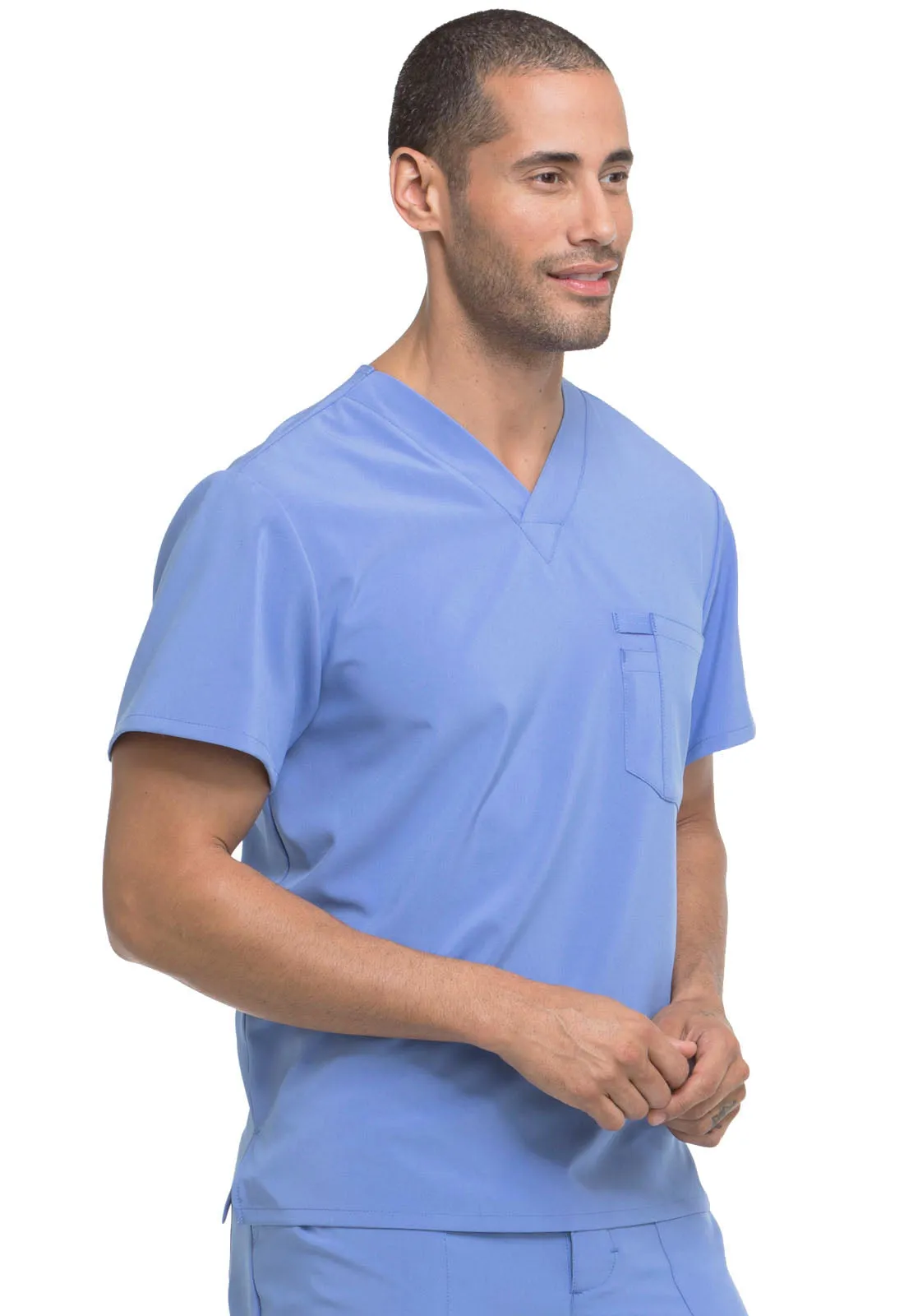 EDS Essentials DK635 Men's Tuckable V-Neck Top Ciel