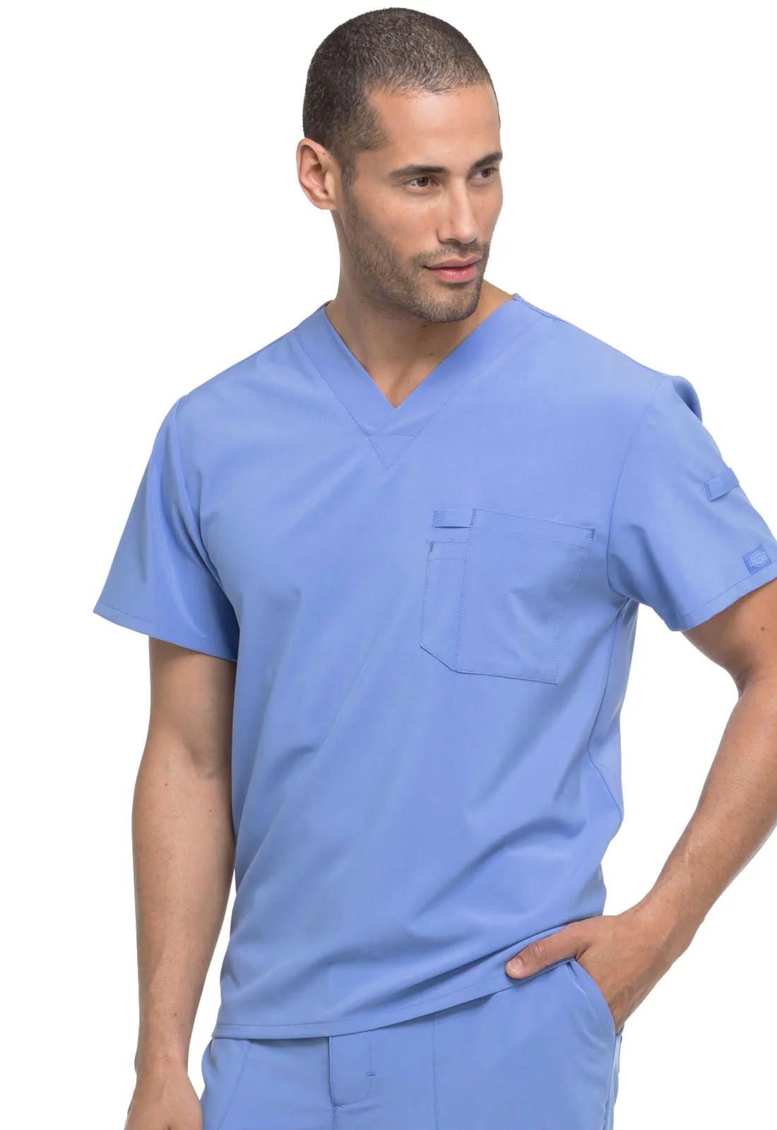 EDS Essentials DK635 Men's Tuckable V-Neck Top Ciel