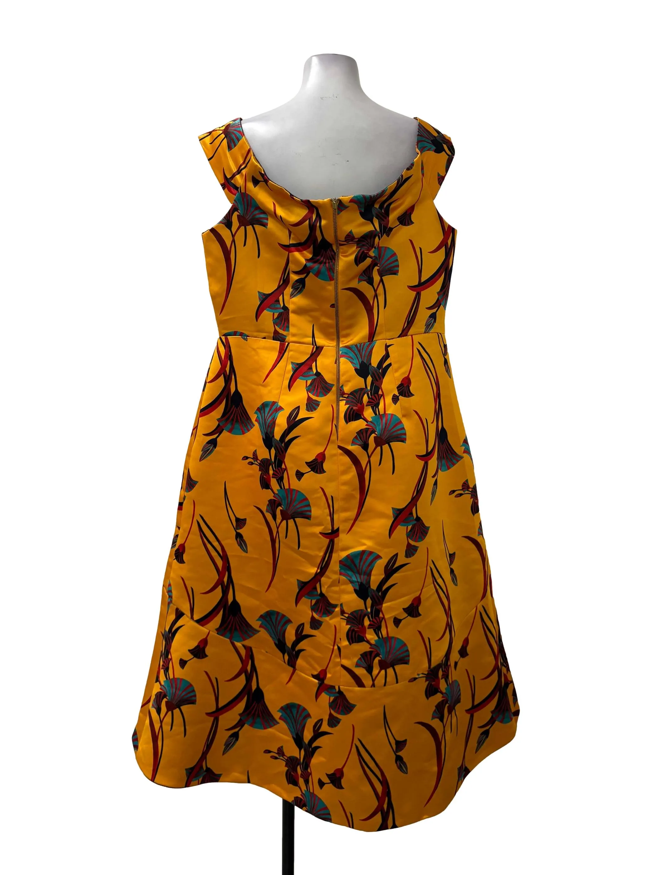 Egg Yolk Yellow Printed Dress