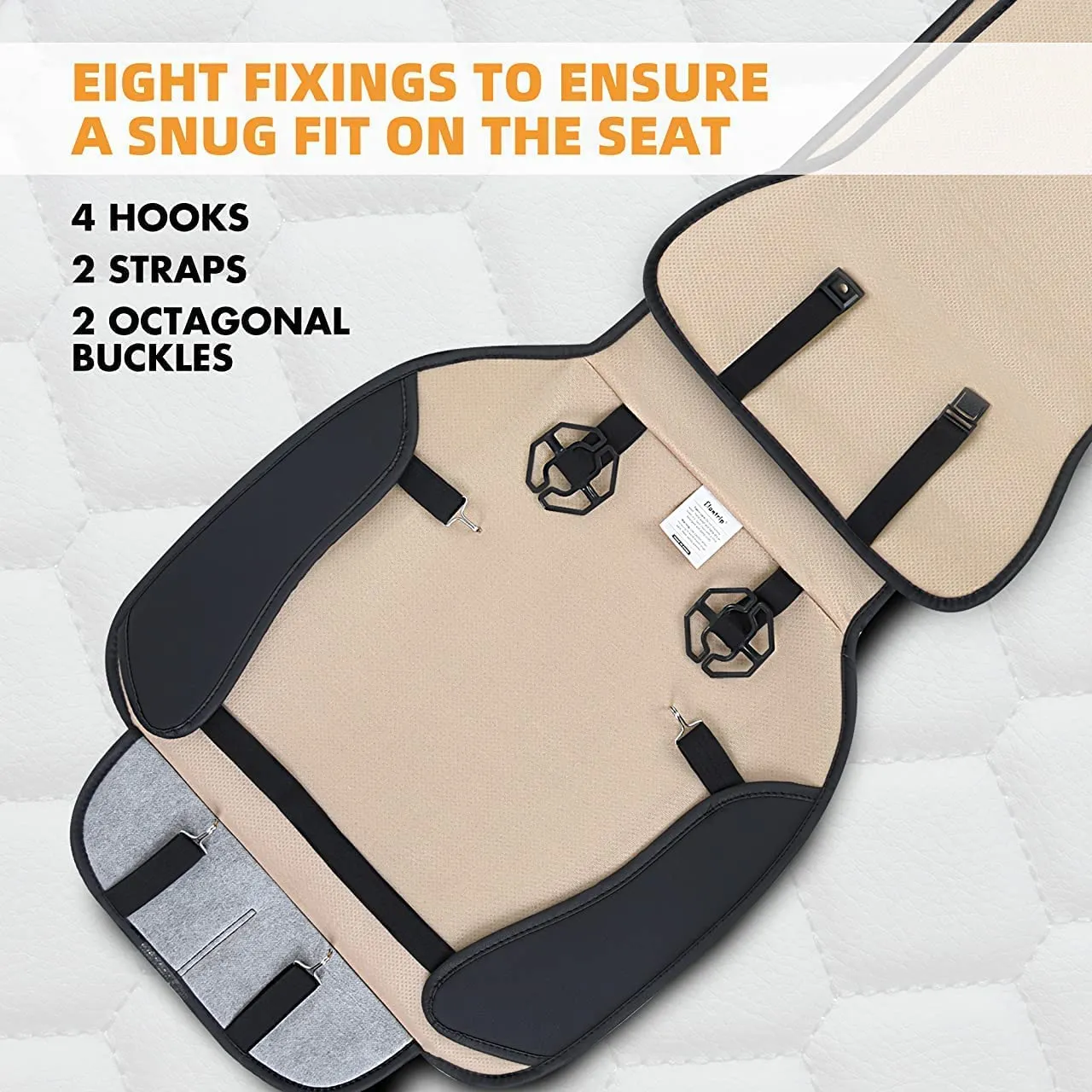 Elantrip 2PCs Front Car Seat Covers Leather Waterproof Seat Protector Universal fit for Most Cars SUVs and Trucks Black