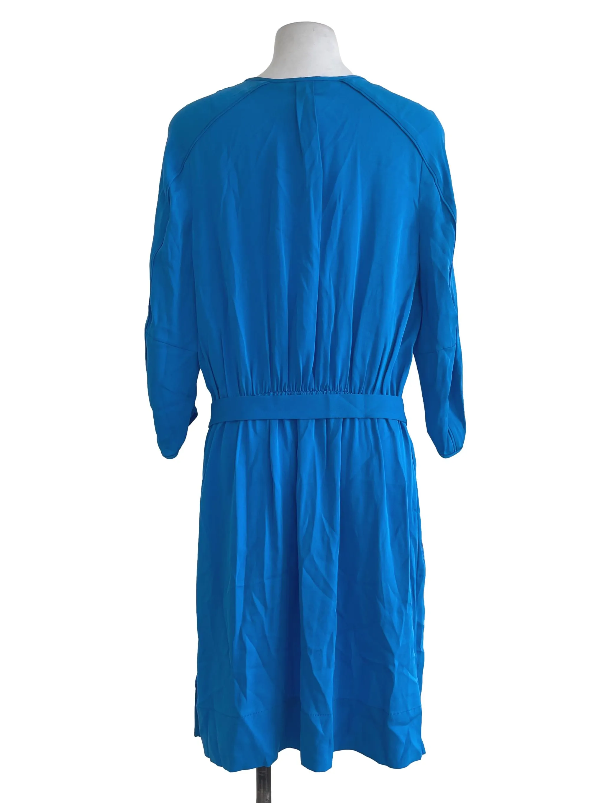 Electric Blue Apona Plain Long Sleeves Dress