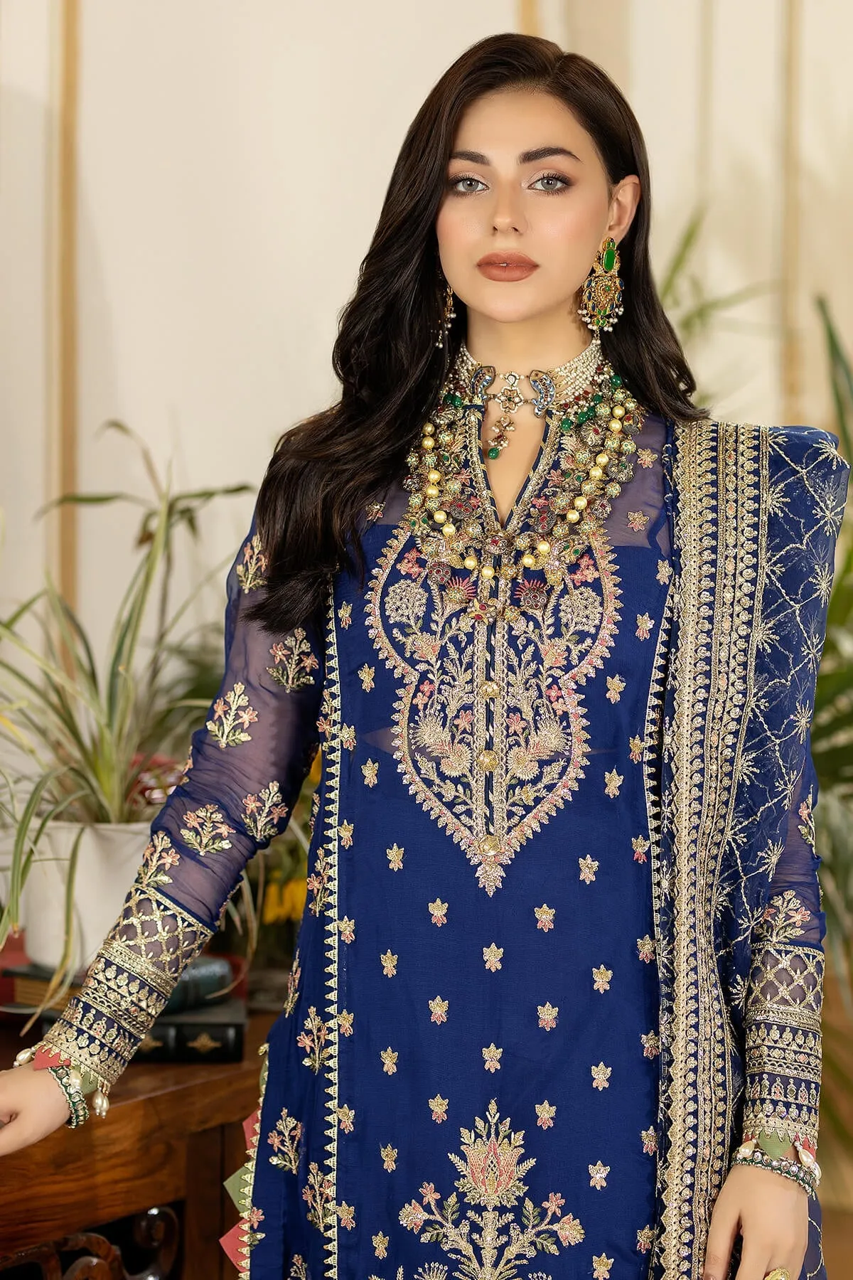 Embroidered Pakistani Salwar Kameez in Premium Chiffon