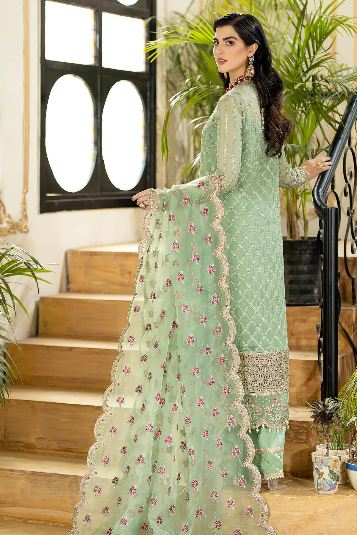 Embroidered Pakistani Salwar Kameez in Premium Chiffon