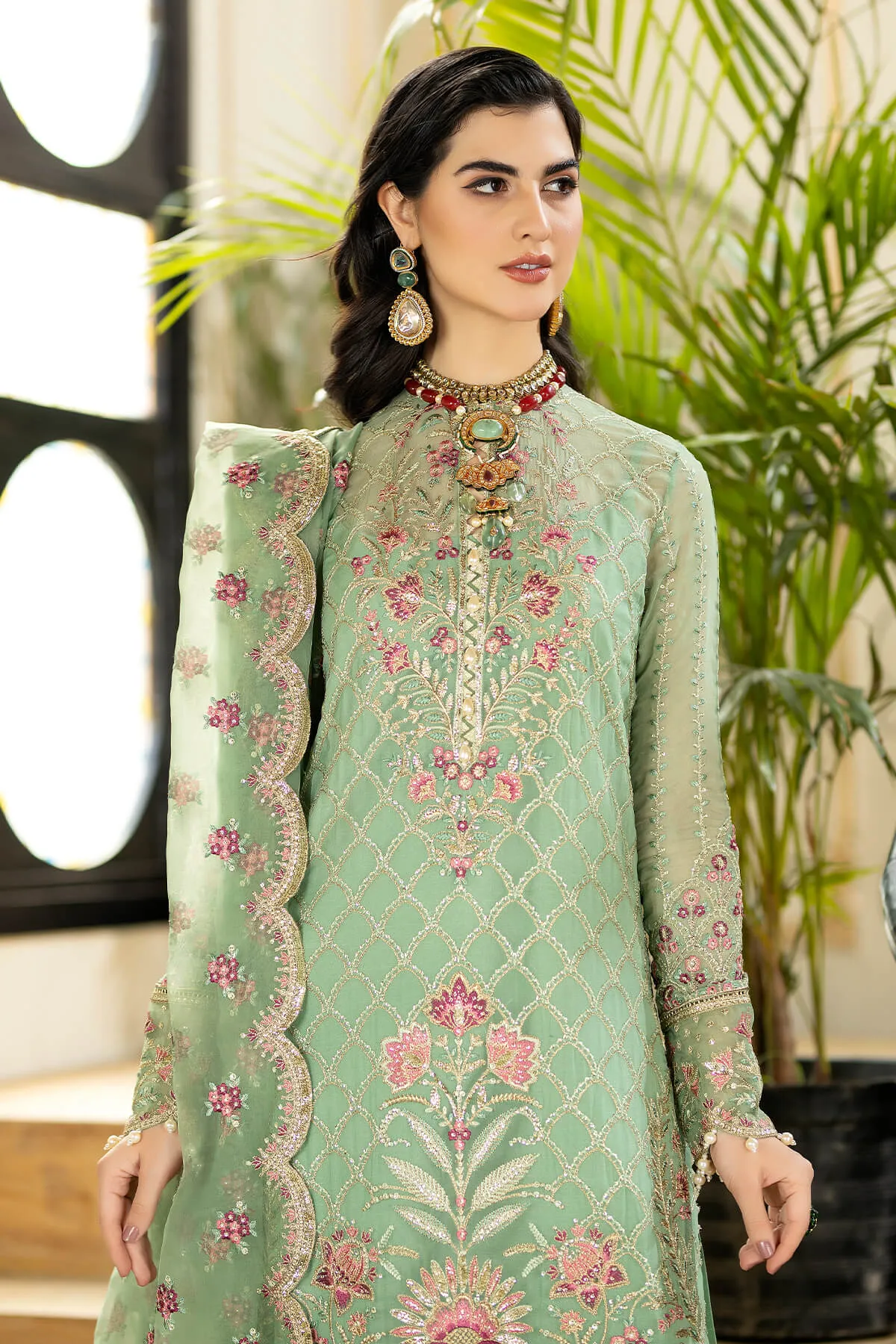 Embroidered Pakistani Salwar Kameez in Premium Chiffon