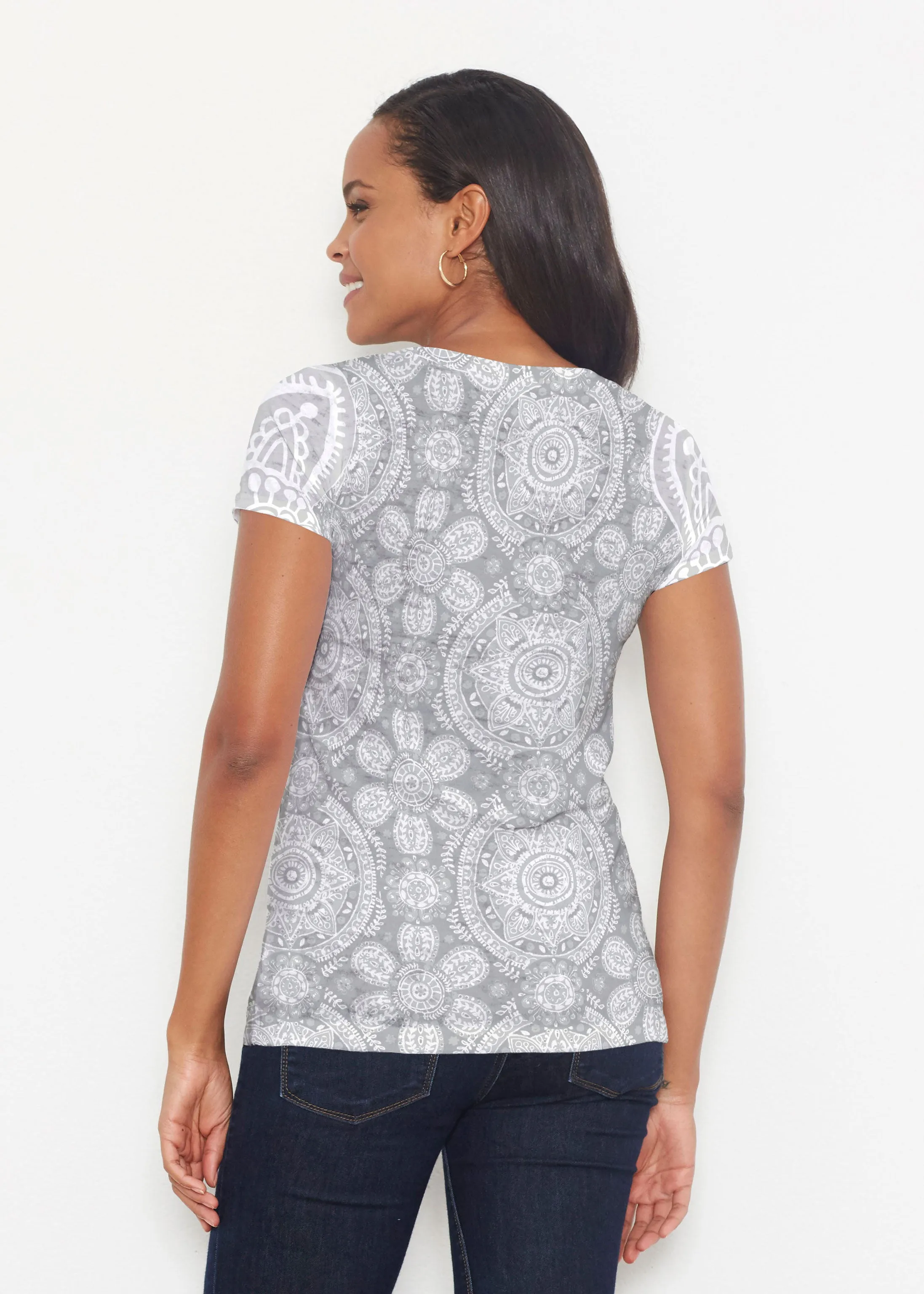Etched Mod Grey (7964) ~ Short Sleeve Scoop Shirt