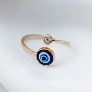 Evil Eye Crystal End RING