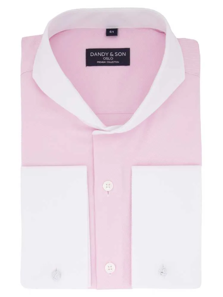 Extreme Cutaway Pink Premium Contrast Shirt French Cuff