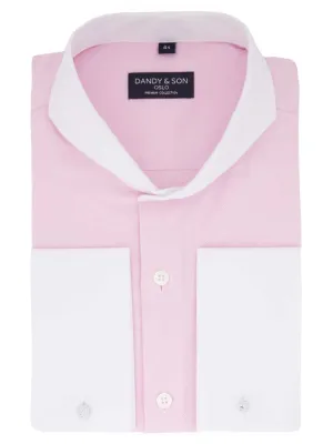 Extreme Cutaway Pink Premium Contrast Shirt French Cuff
