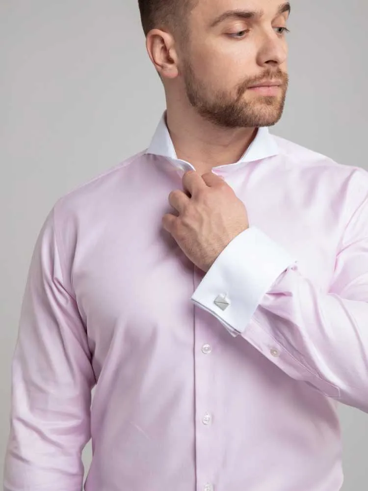 Extreme Cutaway Pink Premium Contrast Shirt French Cuff