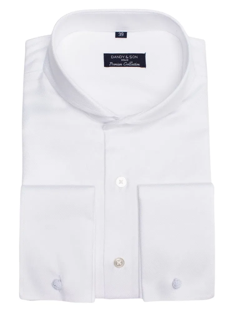 Extreme Cutaway White Premium Weave Shirt French Cuff