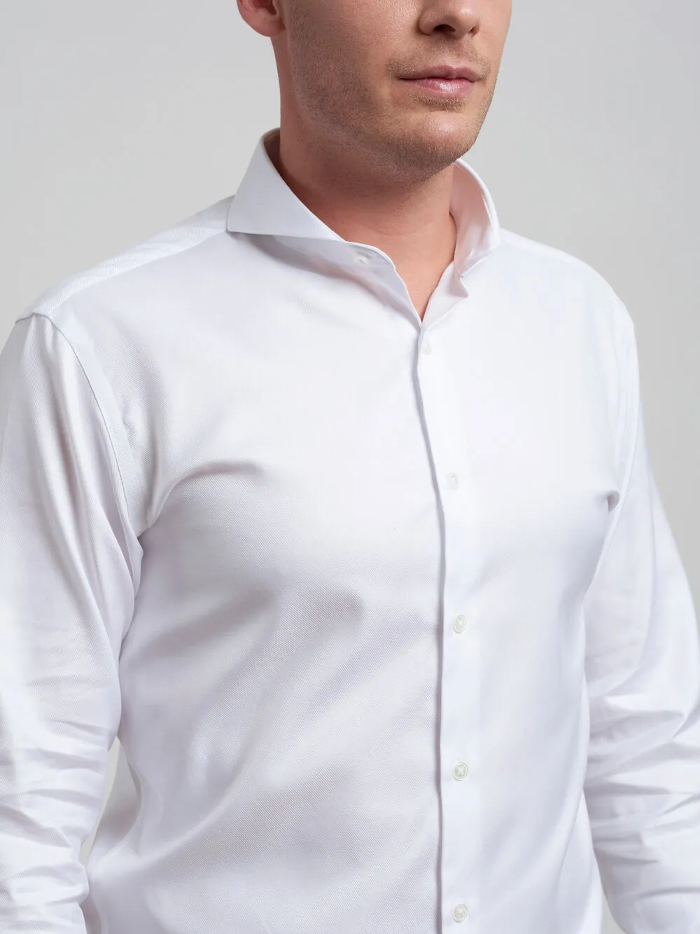 Extreme Cutaway White Premium Weave Shirt French Cuff