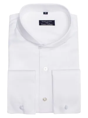 Extreme Cutaway White Premium Weave Shirt French Cuff