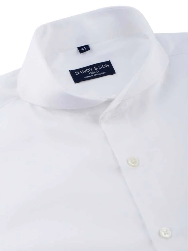 Extreme Cutaway White Premium Weave Shirt French Cuff