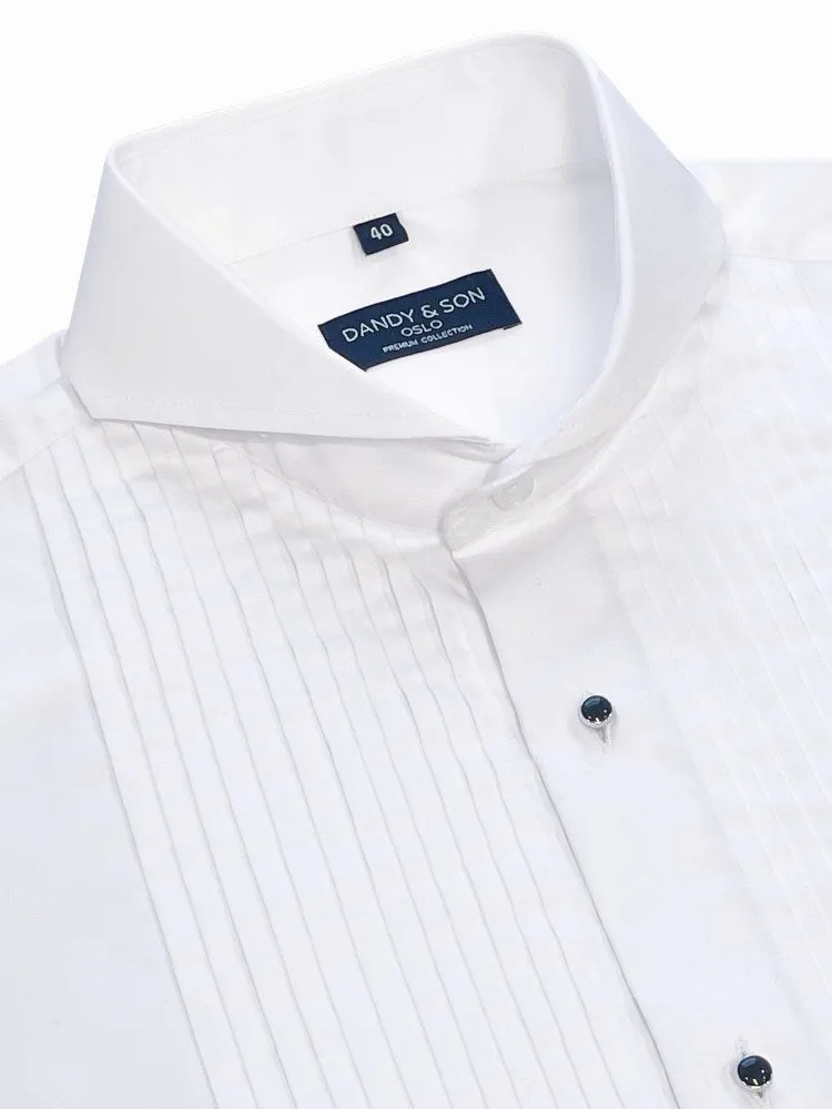 Extreme Cutaway White Tuxedo Shirt French Cuff