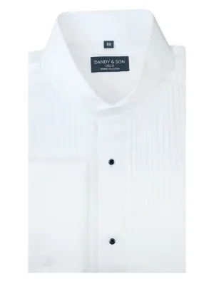 Extreme Cutaway White Tuxedo Shirt French Cuff