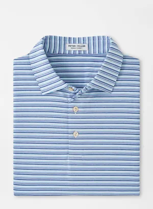 Fairmont Performance Jersey Polo (White/Astral Blue)