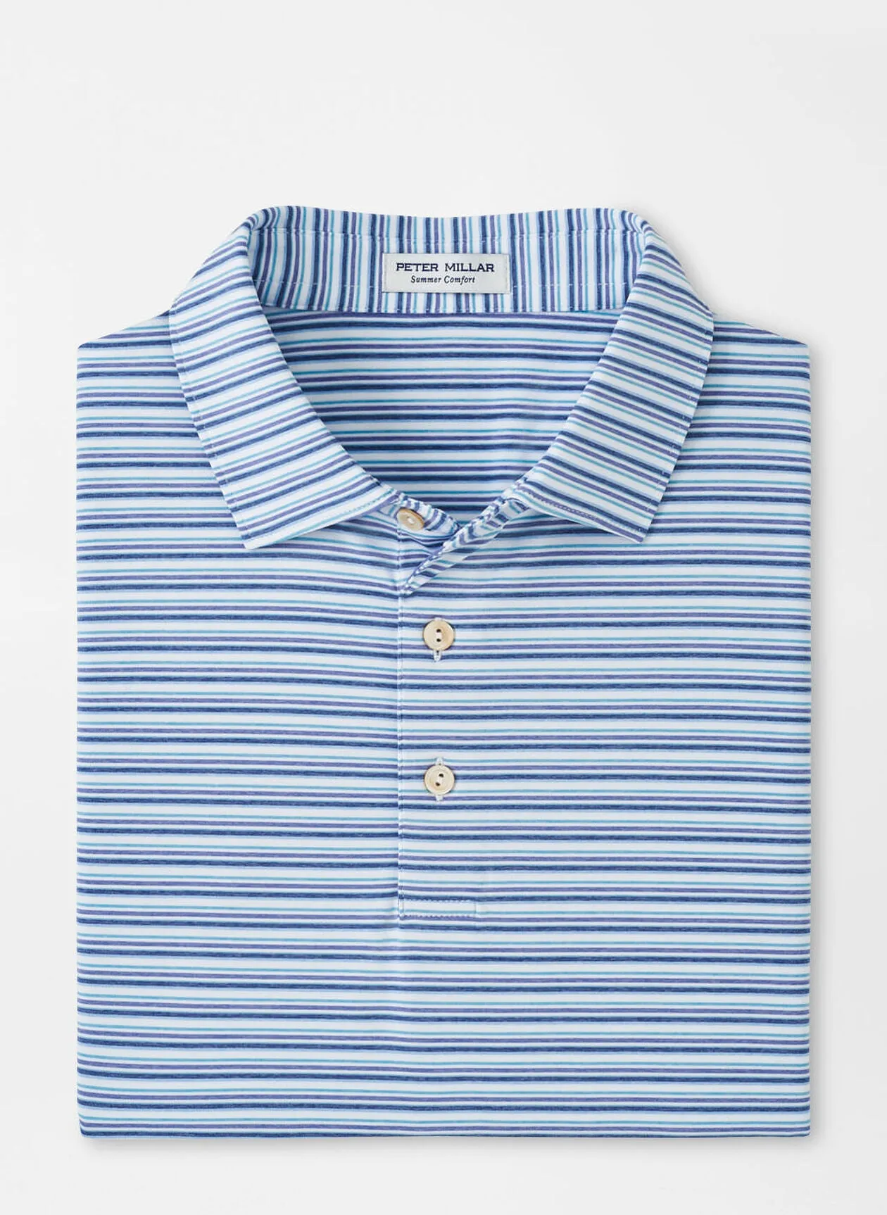 Fairmont Performance Jersey Polo (White/Astral Blue)