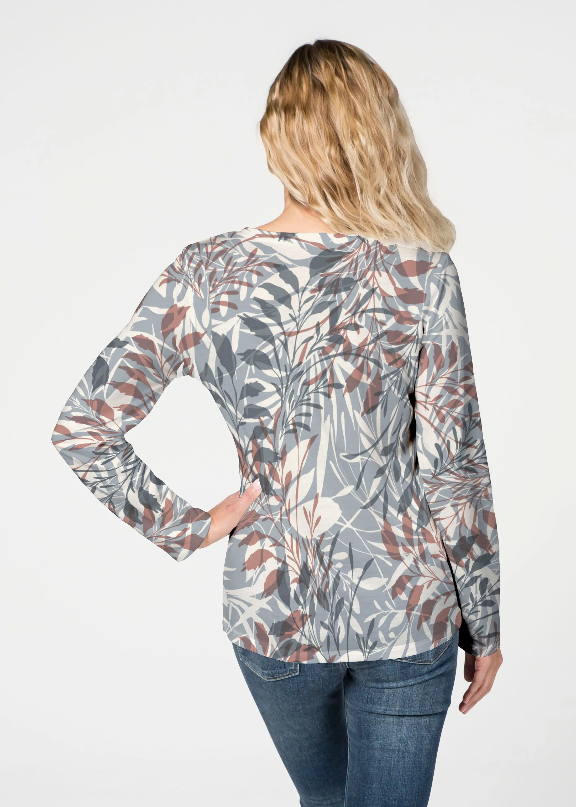 Fall Foliage (8013) ~ French Terry V-neck Top
