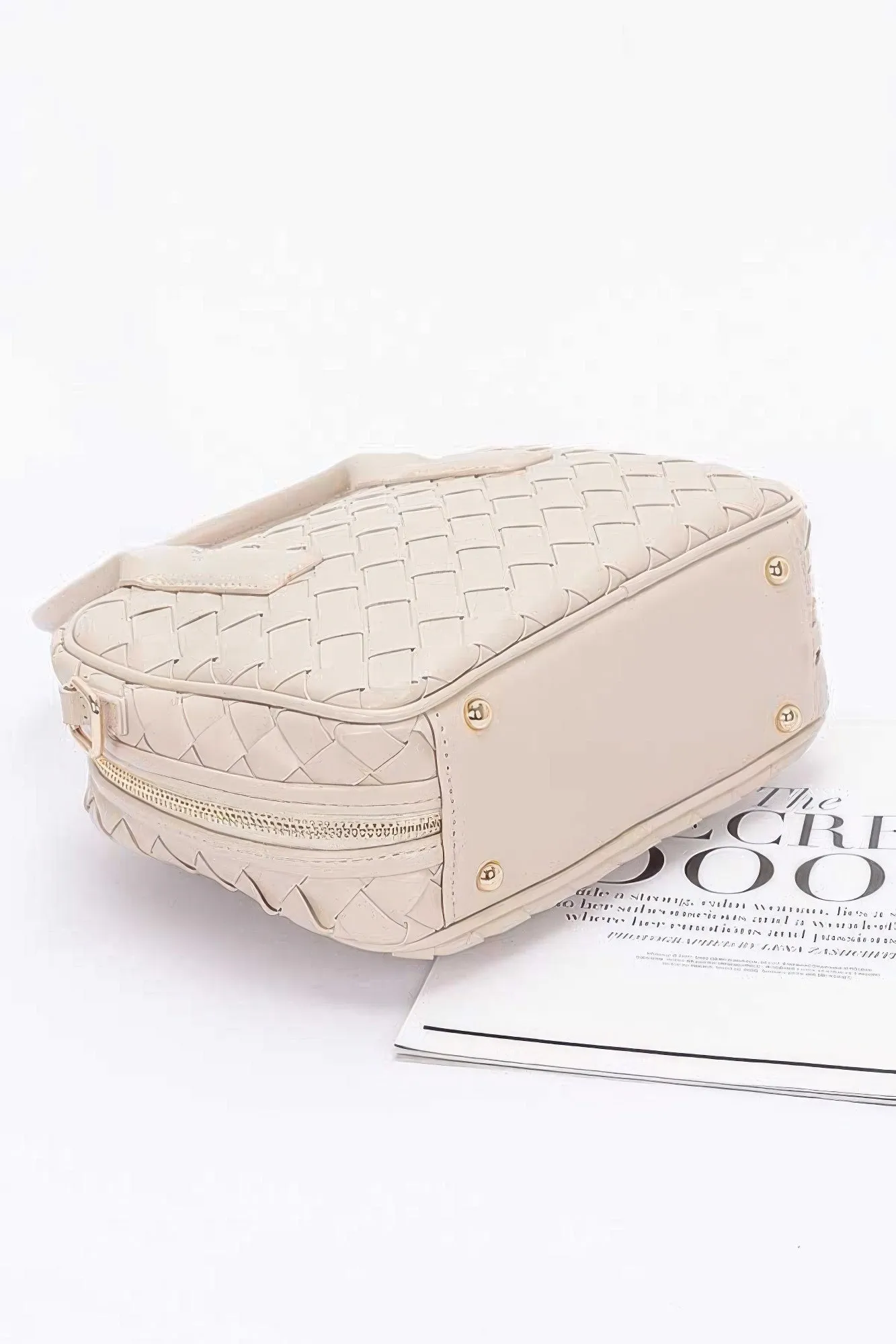 Faux Leather Braided Handbag