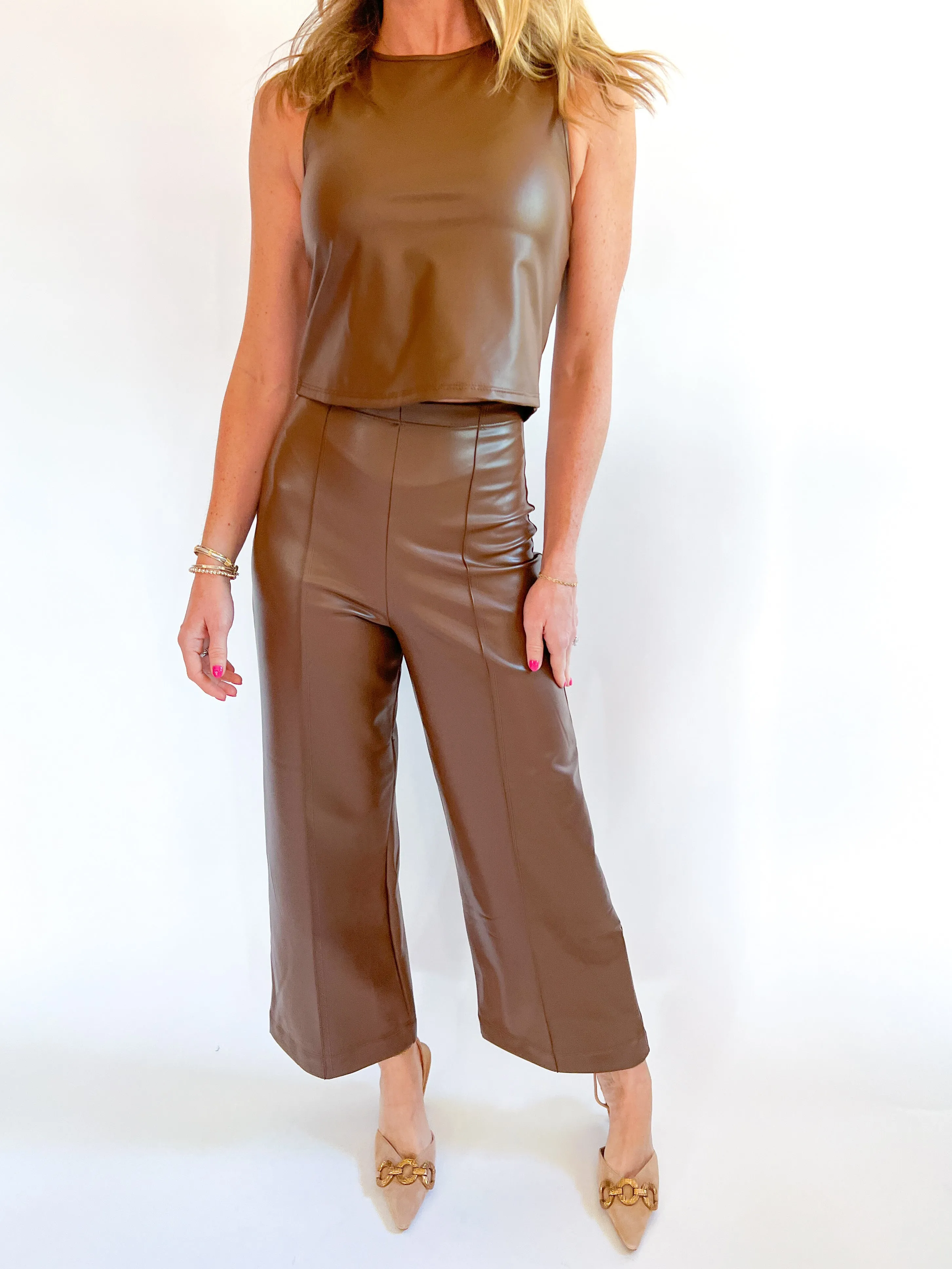 Faux Leather Chestnut Tank