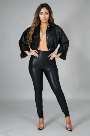 Faux Leather Stretch Pants