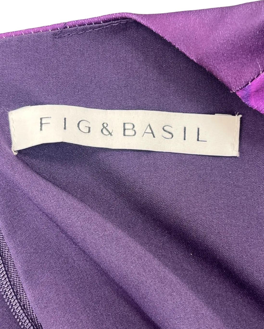 Fig & Basil Purple/Pink Multi-Colour Button-Front Long-Sleeve Dress UK Size 10