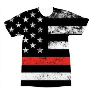 Firefighters Red Stripe Firefighter Flag Premium Adult T-Shirt