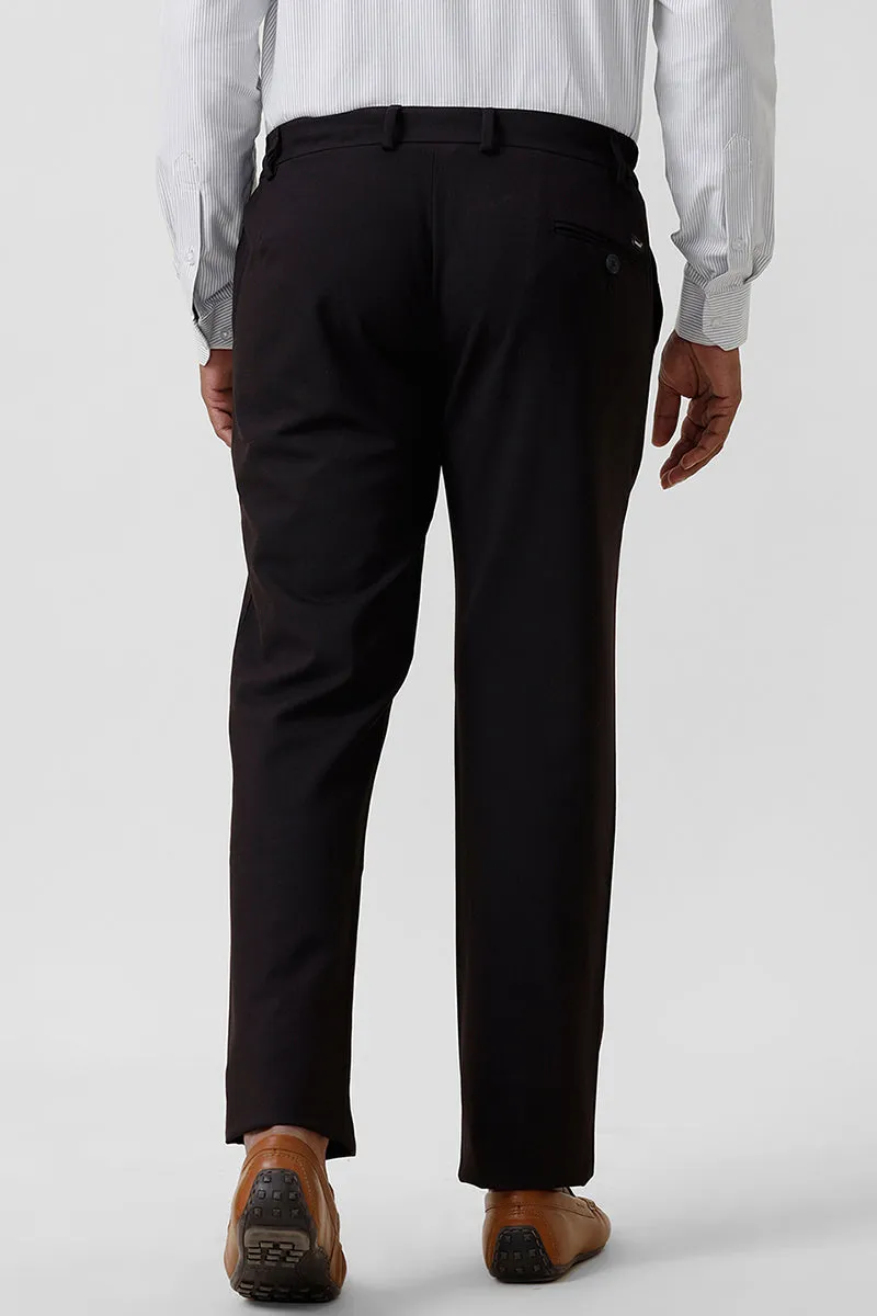 Flexi Fit - Dark Black Stretchable Formal Trousers For Men | Ariser