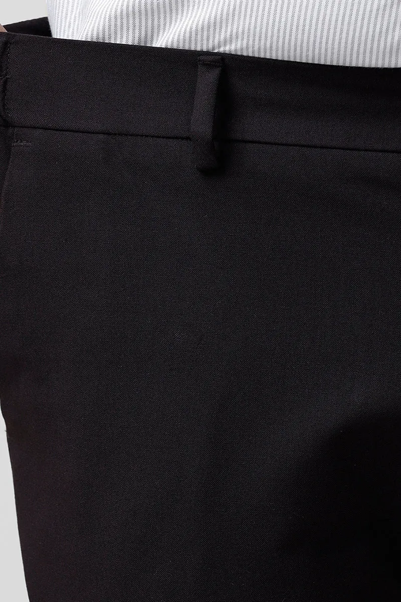 Flexi Fit - Dark Black Stretchable Formal Trousers For Men | Ariser