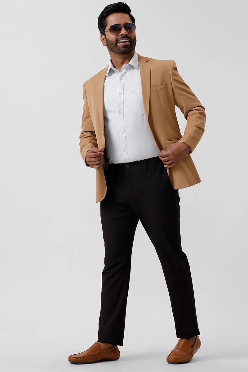 Flexi Fit - Dark Black Stretchable Formal Trousers For Men | Ariser