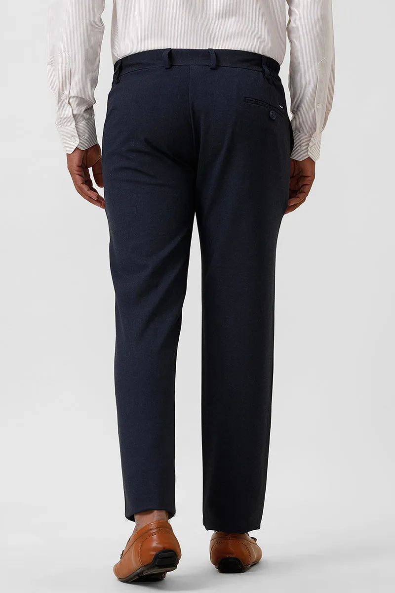 Flexi Fit - Night Blue Stretchable Formal Trousers For Men | Ariser