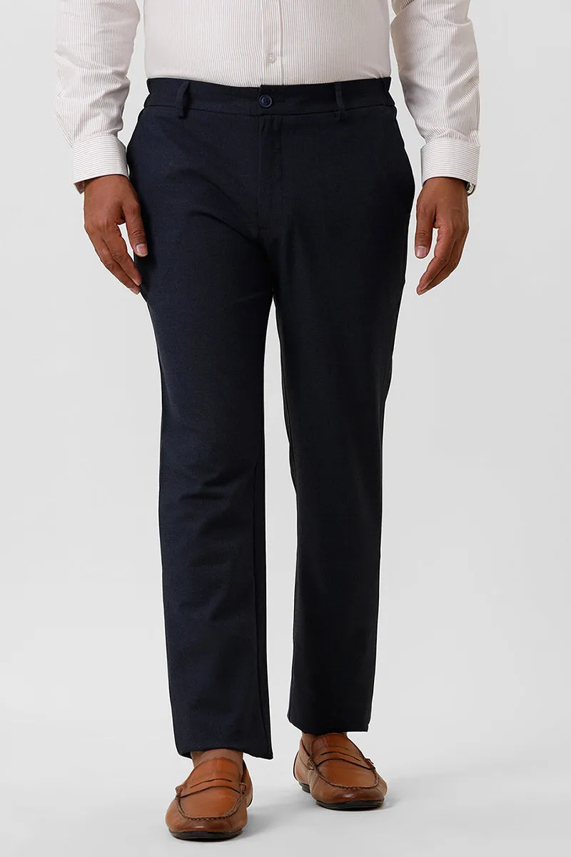 Flexi Fit - Night Blue Stretchable Formal Trousers For Men | Ariser