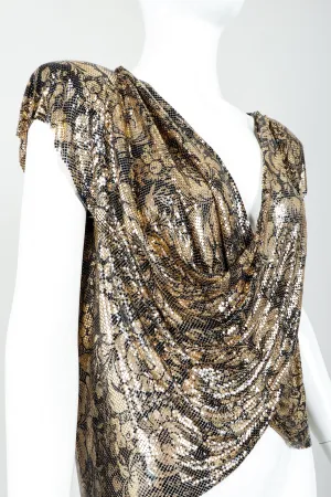 Floral Draped Mesh Top