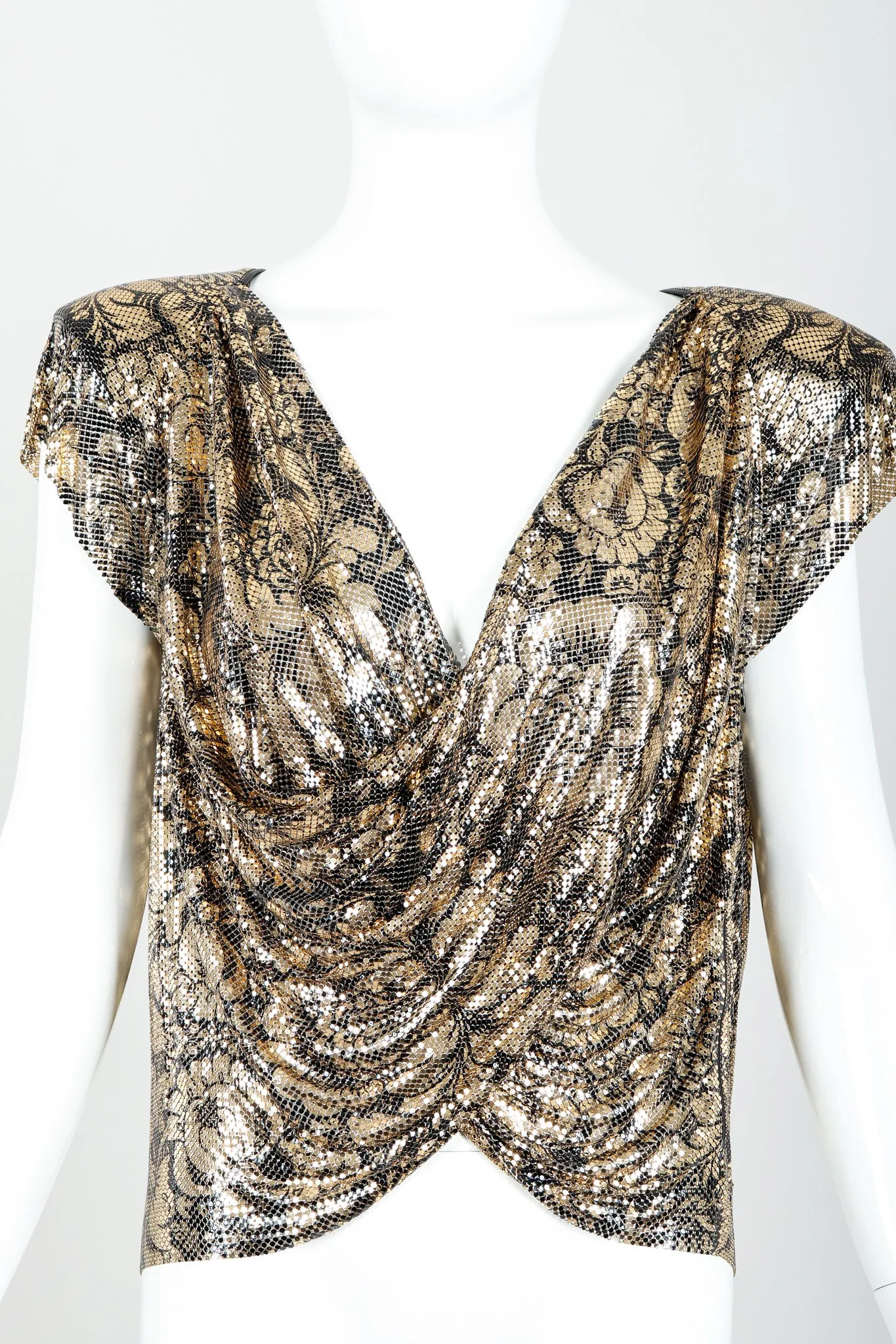 Floral Draped Mesh Top