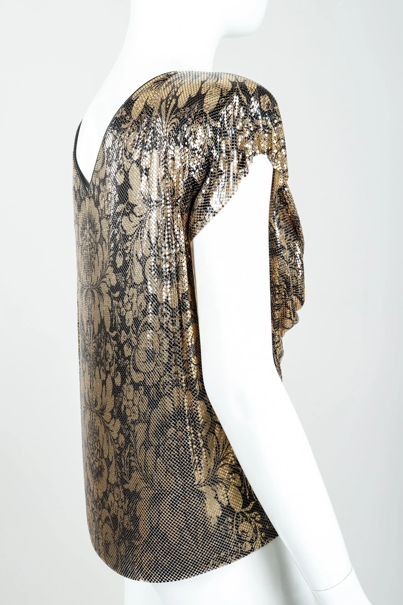 Floral Draped Mesh Top