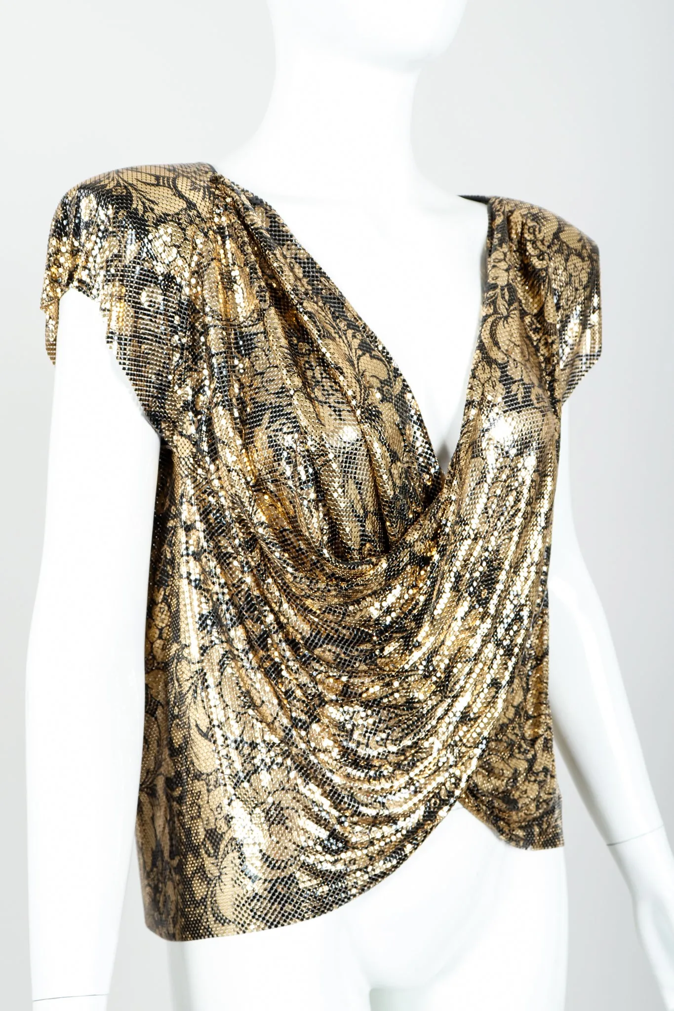 Floral Draped Mesh Top