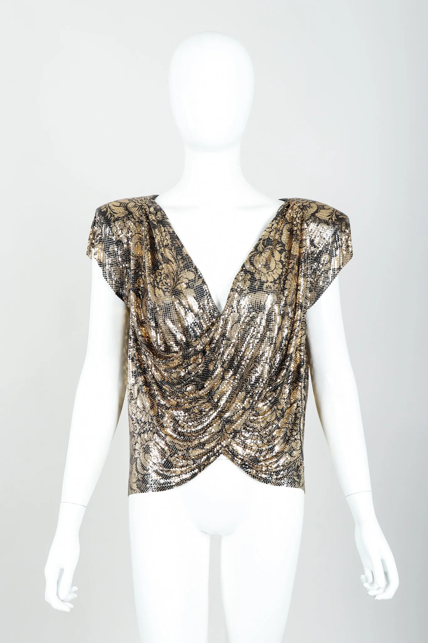 Floral Draped Mesh Top