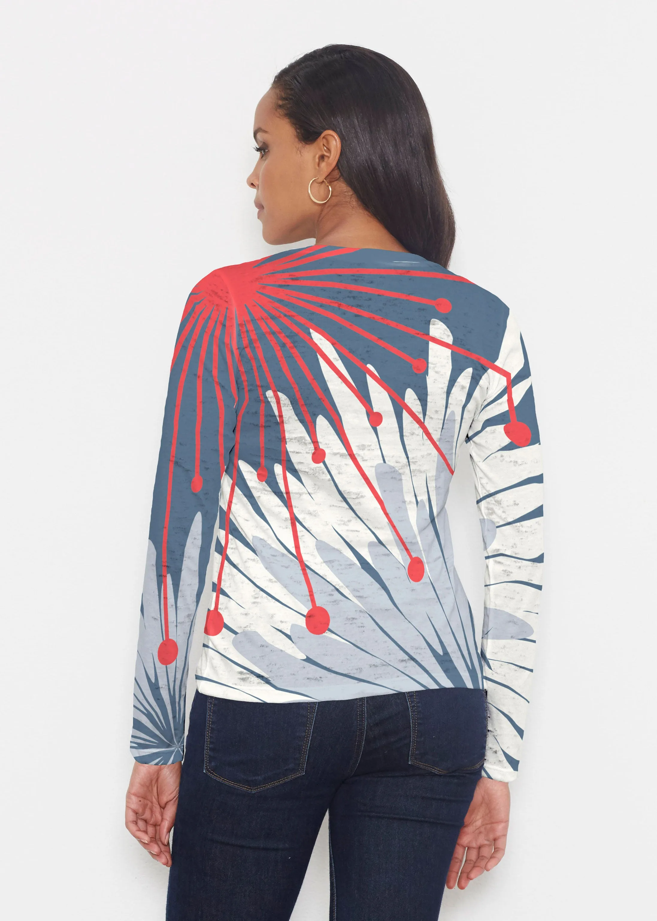Flower Burst RWB (2027) ~ Signature Long Sleeve Crew Shirt
