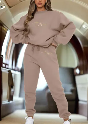 FLY IN STYLE - Khaki 3-Piece Jogger Set | Chic, Comfortable & Versatile