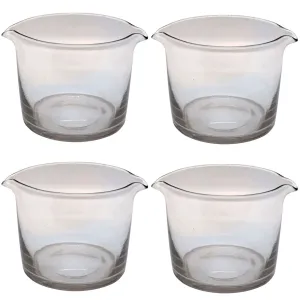 Four English Georgian Glass Double-Lip Wine Rinsers