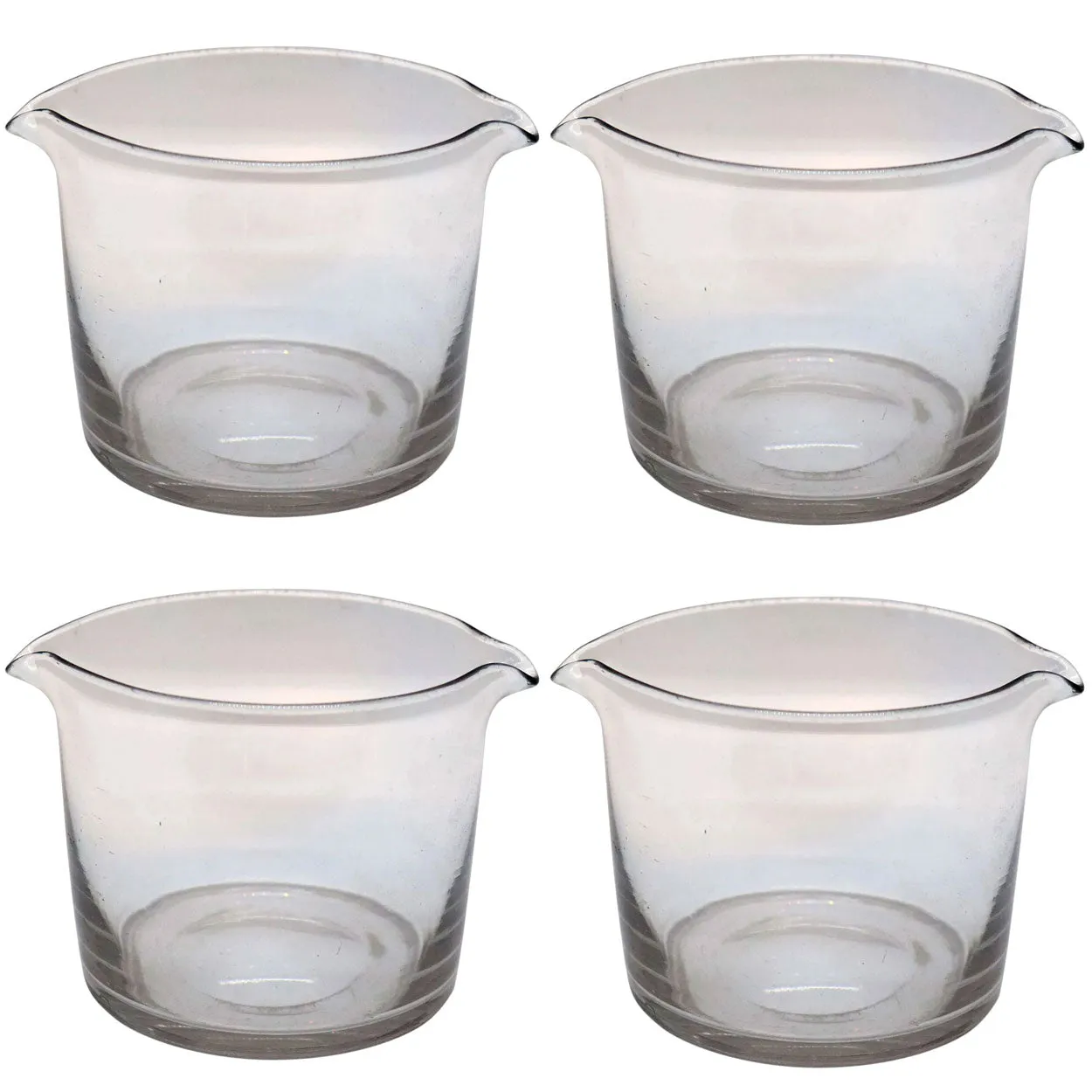 Four English Georgian Glass Double-Lip Wine Rinsers