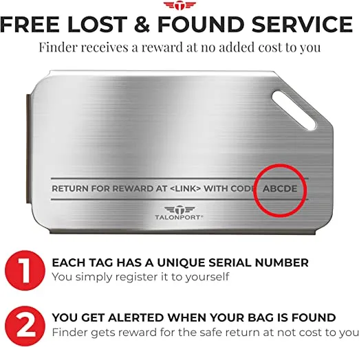 Four Pack Silver Metal Luggage Tag