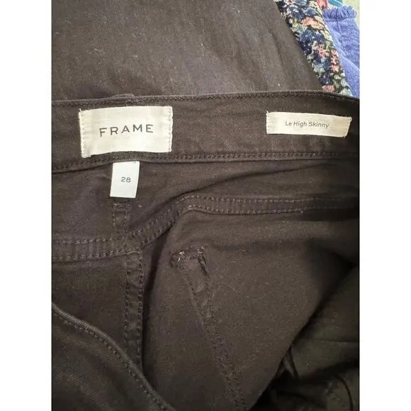 Frame Le High Skinny in Film Noir jeans size 28