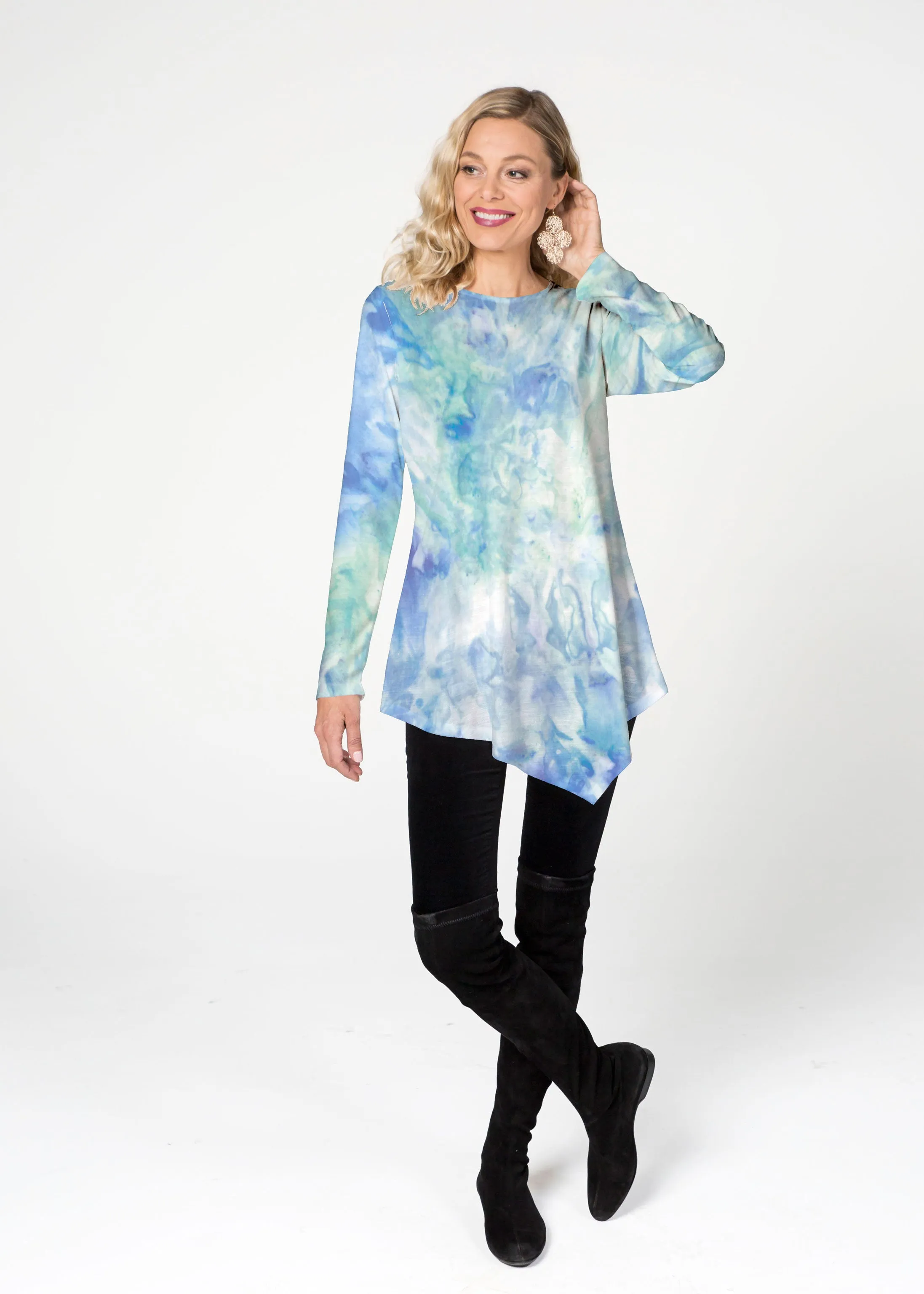 Francesca (16249) ~ Asymmetrical French Terry Tunic